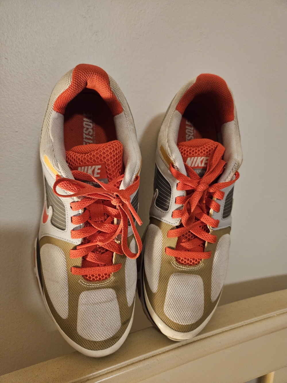Nike Women's White and Orange Athletic Sneakers